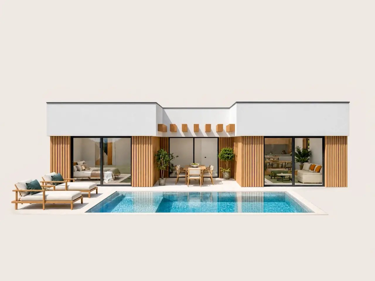 Vivienda de 3 habitaciones en madera